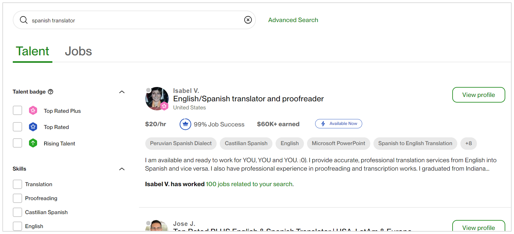 Traducteurs Upwork